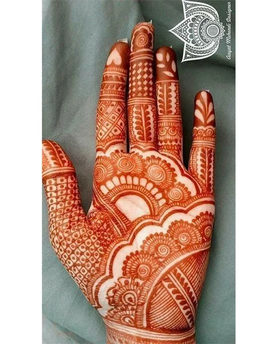 Majestic Loop Concept Blending Into Front Hand Mehndi Design